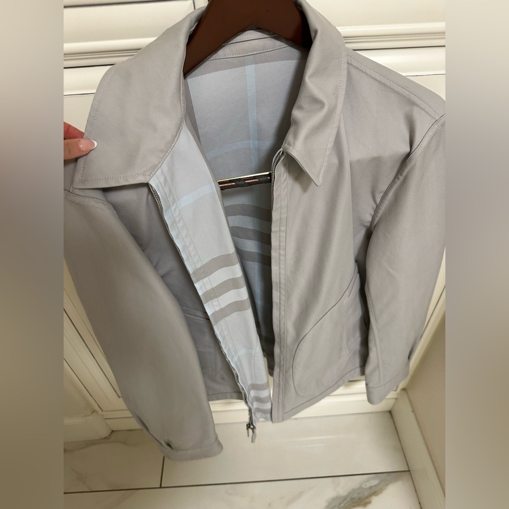 Burberry Taupe Cotton Reversible Jacket Men Size XL